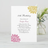 Lotus Flower Birthday Invitation Kaart (Staand voorkant)