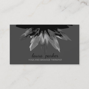 Lotus Flower Black Logo Healing Therapy Yoga Visitekaartje