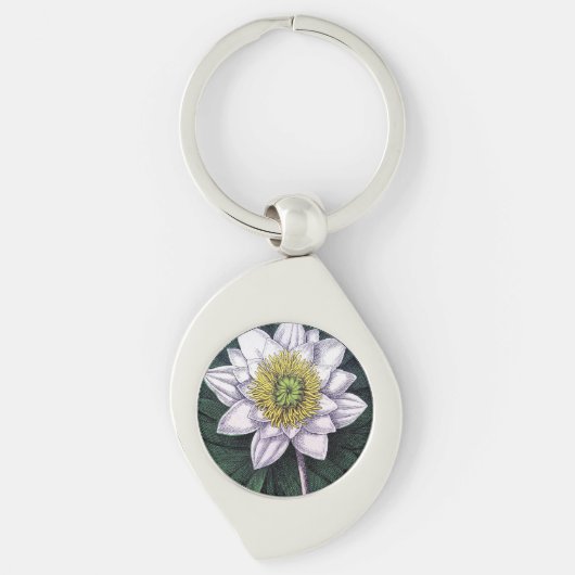  Lotus Flower Botanische Sleutelhanger (Voorkant)