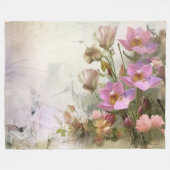 Lotus Flower Botanische Waterverf Fleece Deken (Voorkant (Horizontaal))