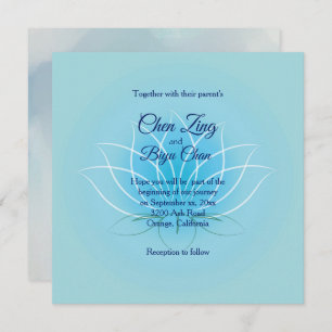 Lotus Flower Custom Wedding Invitation Kaart