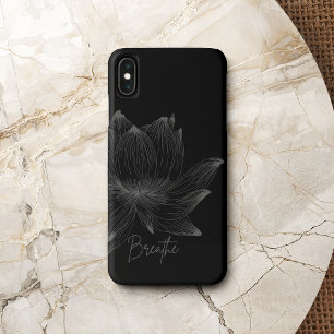 Lotus Flower Design Yoga Meditation Lovers Grey iPhone XS Max Hoesje