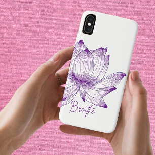 Lotus Flower Design Yoga Meditation Lovers Paars iPhone XS Max Hoesje