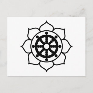 Lotus Flower Dharma Wheel Briefkaart