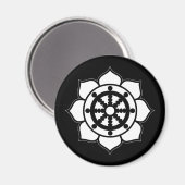 Lotus Flower Dharma Wheel Magneet (Voorkant / Achterkant)