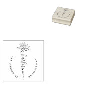 Lotus Flower Elegant Script Custom Name Library Ru Rubberstempel (Gestempeld)