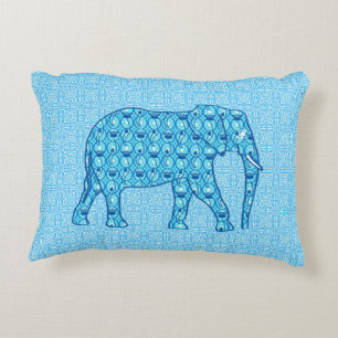 Lotus flower elephant - turquoise accent kussen