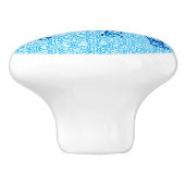 Lotus flower elephant - turquoise keramische knop (Zijkant)