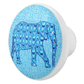 Lotus flower elephant - turquoise keramische knop (Rechts)