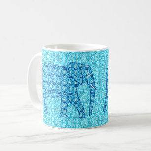 Lotus flower elephant - turquoise koffiemok