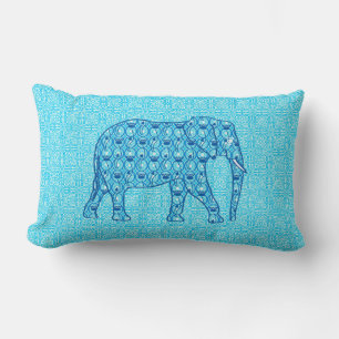 Lotus flower elephant - turquoise kussen