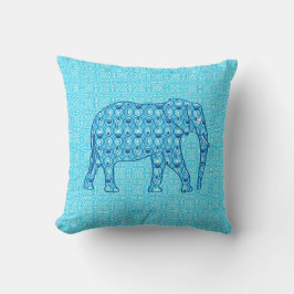 Lotus flower elephant - turquoise kussen