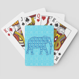 Lotus flower elephant - turquoise speelkaarten