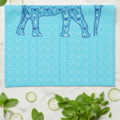 Lotus flower elephant - turquoise theedoek (Gevouwen)