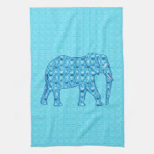 Lotus flower elephant - turquoise theedoek (Verticaal)