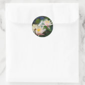 Lotus flower en betekenis ronde sticker (Tas)