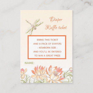 Lotus Flower en Dragon Fly Luier Raffle Informatiekaartje