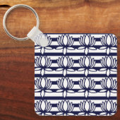 Lotus Flower Floral Stripe Pattern Sleutelhanger (Voorkant)