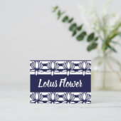 Lotus Flower Floral Stripe Pattern Visitekaartje (Staand voorkant)