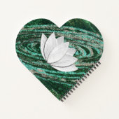 Lotus Flower Green Galaxy Carnet en forme de coeur (Dos)