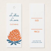 Lotus Flower Hang Label Grootte Kleding Display Ka Mini Visitekaartjes (Voorkant /achterkant)