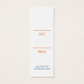 Lotus Flower Hang Label Grootte Kleding Display Ka Mini Visitekaartjes (Achterkant)