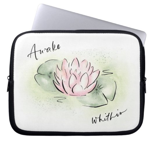 Lotus Flower Hoesje | Tablet-laptop | Wakker binne Laptop Sleeve (Voorkant)