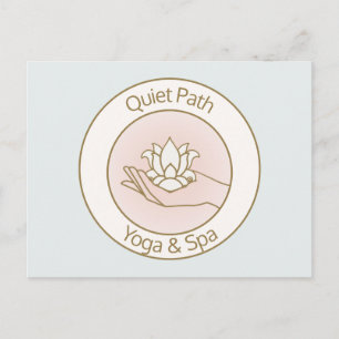 Lotus Flower in Hand Beauty Day Spa Briefkaart