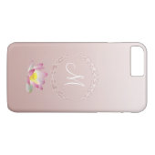 Lotus Flower Laurel Wreath Monogram Case-Mate iPhone Case (Achterkant (Horizontaal))