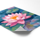 Lotus Flower Lily Pad Waterverf Poster (Hoek)