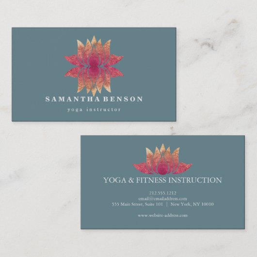 Lotus Flower Logo Yoga Carte de visite (Devant / Derrière)