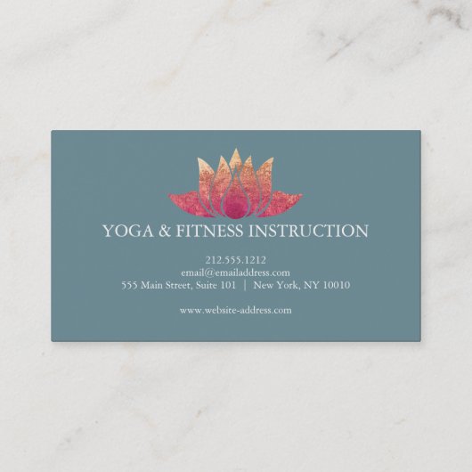 Lotus Flower Logo Yoga Carte de visite (Dos)