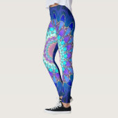 Lotus Flower Mandala - blue cyan violet Leggings (Links)