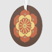 Lotus Flower Mandala, Brown, rouille et jaune (devant)