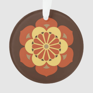 Lotus Flower Mandala, Brown, rouille et jaune