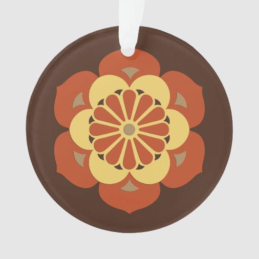 Lotus Flower Mandala, Brown, rouille et jaune (devant)