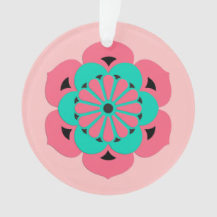 Lotus Flower Mandala, Coral rose et Turquoise