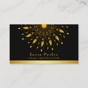 Lotus Flower Mandala Golden Yoga Holistic Visitekaartje