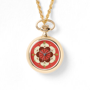 Lotus Flower Mandala, Mandarijns Oranje Horloge