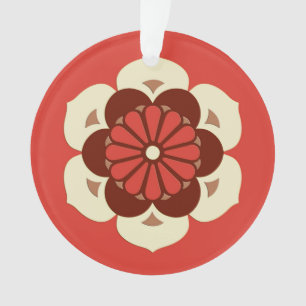 Lotus Flower Mandala, Mandarijns Oranje Ornament