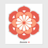 Lotus Flower Mandala, Pastel and Mandarin Oranje Sticker (Vel)