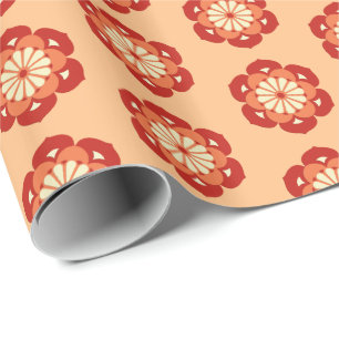 Lotus Flower Mandala, Pastel Oranje and Mandarin Cadeaupapier