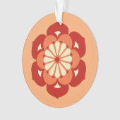 Lotus Flower Mandala, Pastel Oranje and Mandarin Ornament (voorkant)
