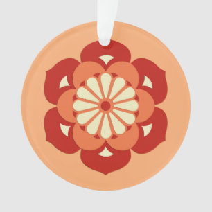 Lotus Flower Mandala, Pastel Oranje and Mandarin Ornament