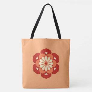 Lotus Flower Mandala, Pastel Oranje and Mandarin Tote Bag