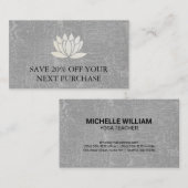 Lotus Flower / Marged Grey | Korting Visitekaartje (Voorkant / Achterkant)