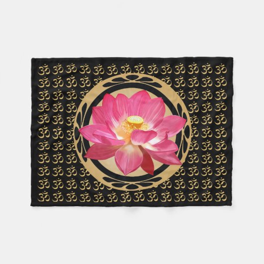 Lotus Flower Om Fleece Blanket 30"x40" (Voorkant (Horizontaal))