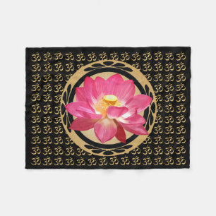Lotus Flower Om Fleece Blanket 30"x40" Deken