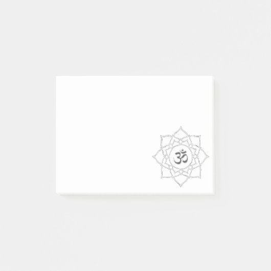 Lotus Flower Om Symbol Tekening Post-it Notes (Voorkant)