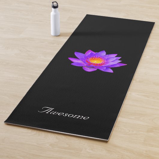 Lotus Flower on Black Yogamat (In situ)